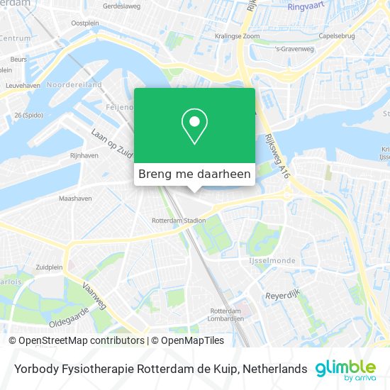 Yorbody Fysiotherapie Rotterdam de Kuip kaart