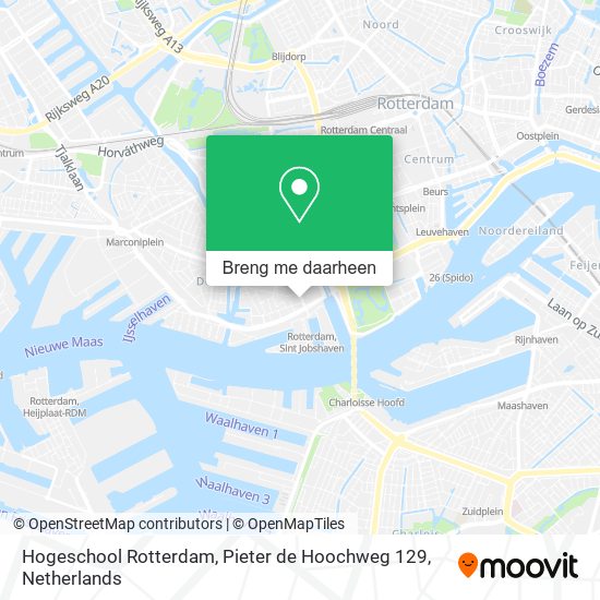 Hogeschool Rotterdam, Pieter de Hoochweg 129 kaart