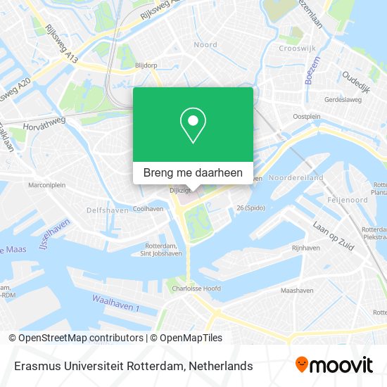 Erasmus Universiteit Rotterdam kaart