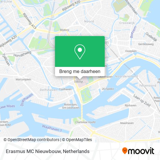 Erasmus MC Nieuwbouw kaart