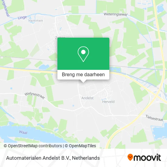 Automaterialen Andelst B.V. kaart