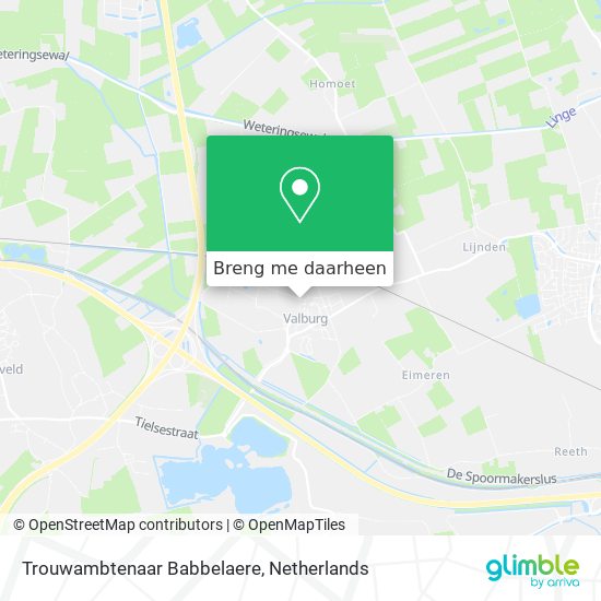 Trouwambtenaar Babbelaere kaart