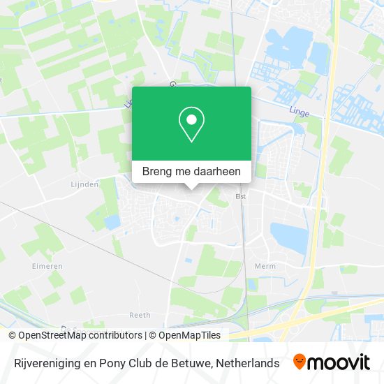 Rijvereniging en Pony Club de Betuwe kaart