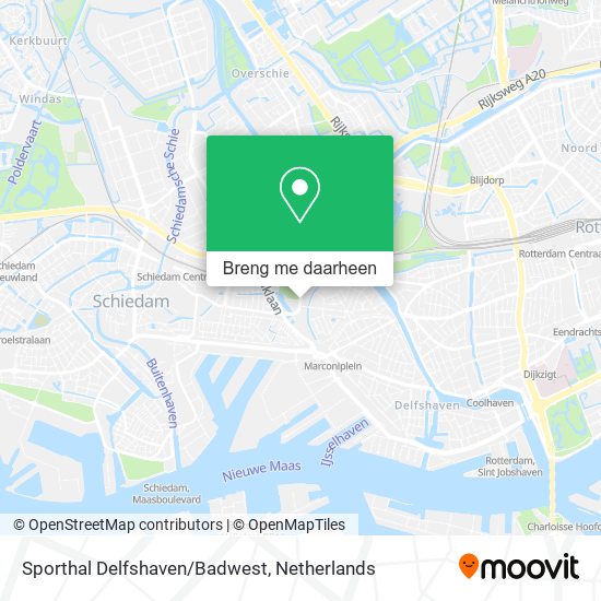 Sporthal Delfshaven/Badwest kaart