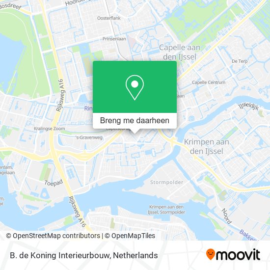 B. de Koning Interieurbouw kaart