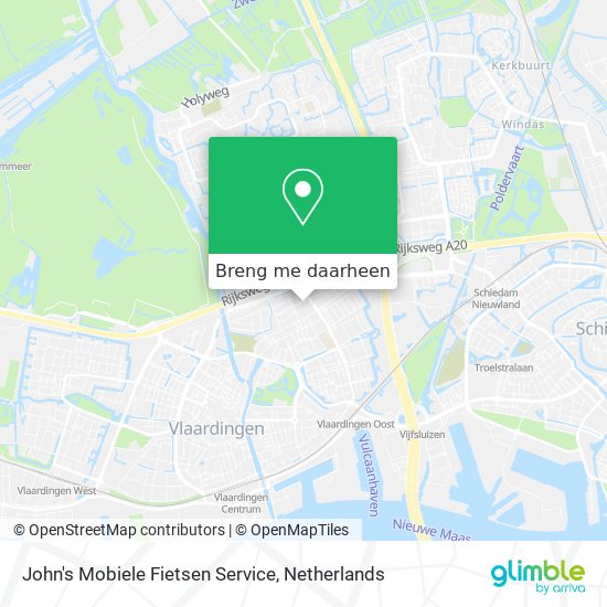 John's Mobiele Fietsen Service kaart