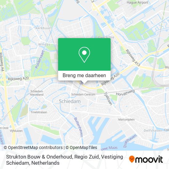 Strukton Bouw & Onderhoud, Regio Zuid, Vestiging Schiedam kaart