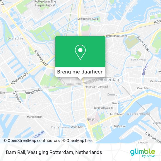 Bam Rail, Vestiging Rotterdam kaart