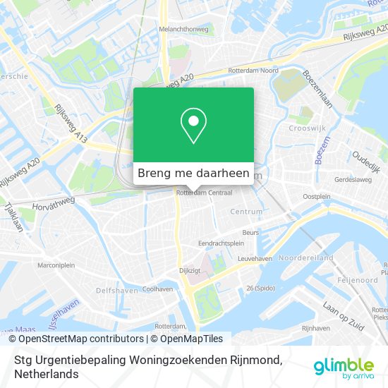Stg Urgentiebepaling Woningzoekenden Rijnmond kaart