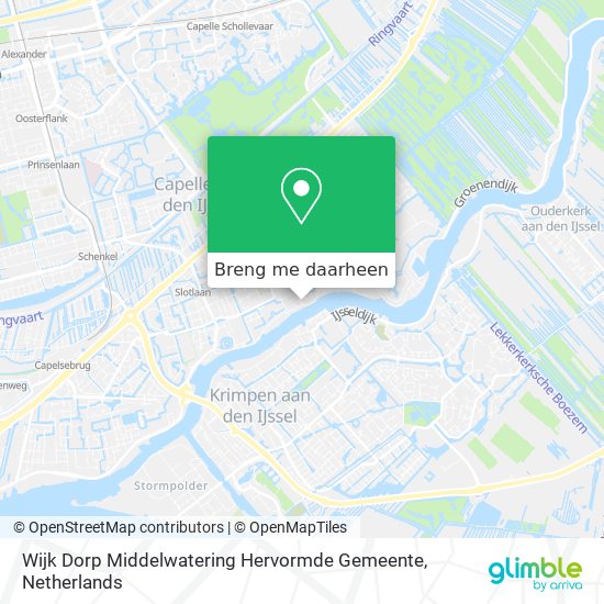 Wijk Dorp Middelwatering Hervormde Gemeente kaart