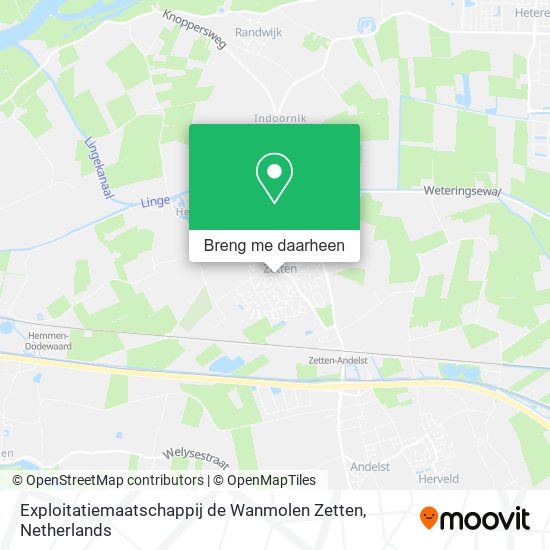 Exploitatiemaatschappij de Wanmolen Zetten kaart