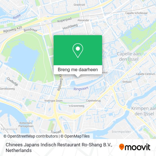 Chinees Japans Indisch Restaurant Ro-Shang B.V. kaart