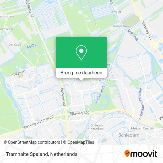 Tramhalte Spaland kaart