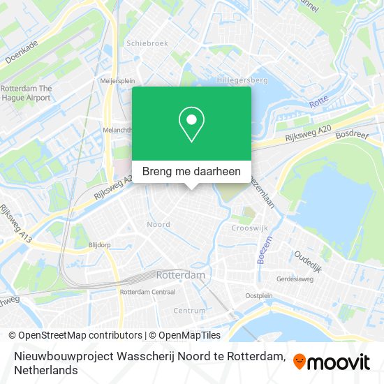 Nieuwbouwproject Wasscherij Noord te Rotterdam kaart