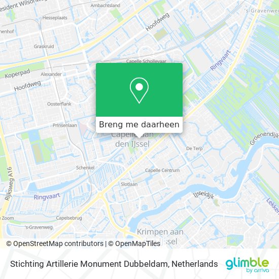 Stichting Artillerie Monument Dubbeldam kaart
