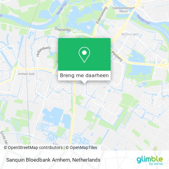 Sanquin Bloedbank Arnhem kaart