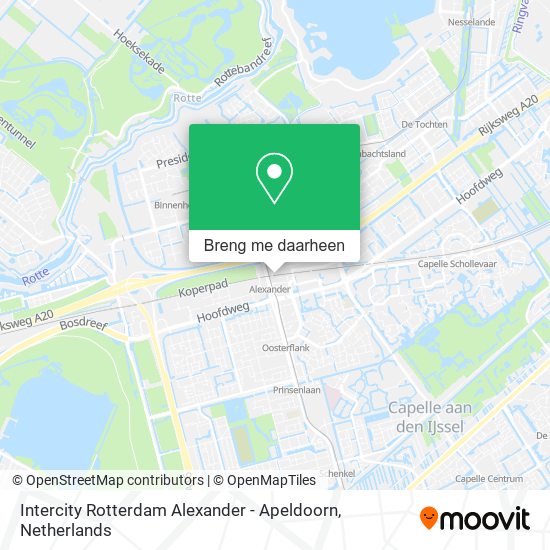 Intercity Rotterdam Alexander - Apeldoorn kaart