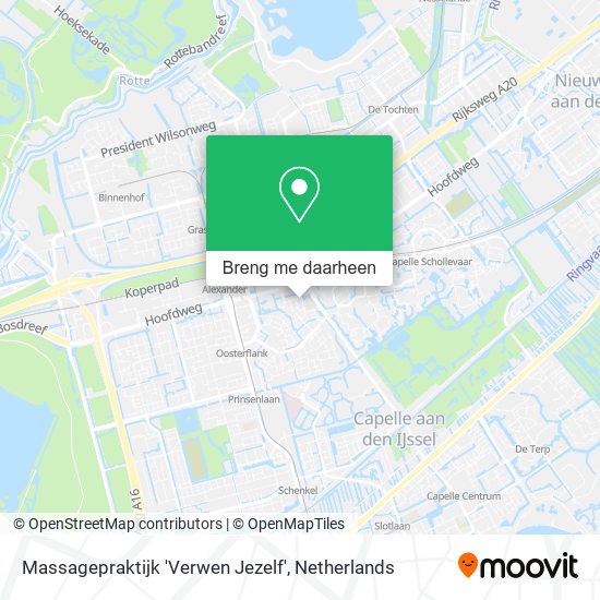 Massagepraktijk 'Verwen Jezelf' kaart