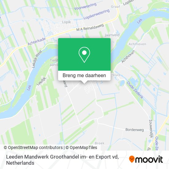 Leeden Mandwerk Groothandel im- en Export vd kaart