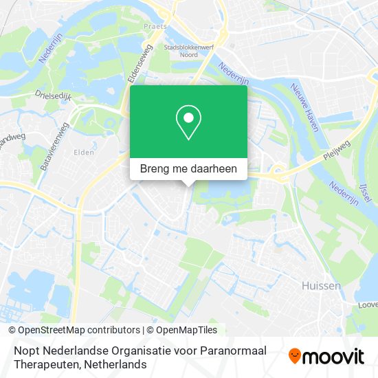 Nopt Nederlandse Organisatie voor Paranormaal Therapeuten kaart