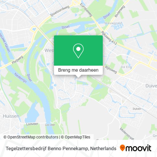 Tegelzettersbedrijf Benno Pennekamp kaart