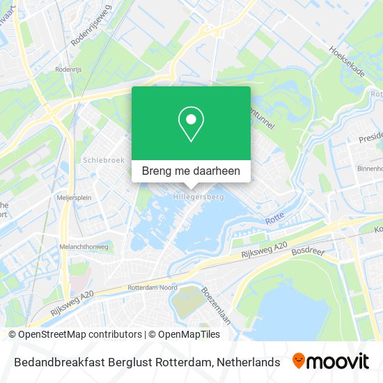 Bedandbreakfast Berglust Rotterdam kaart