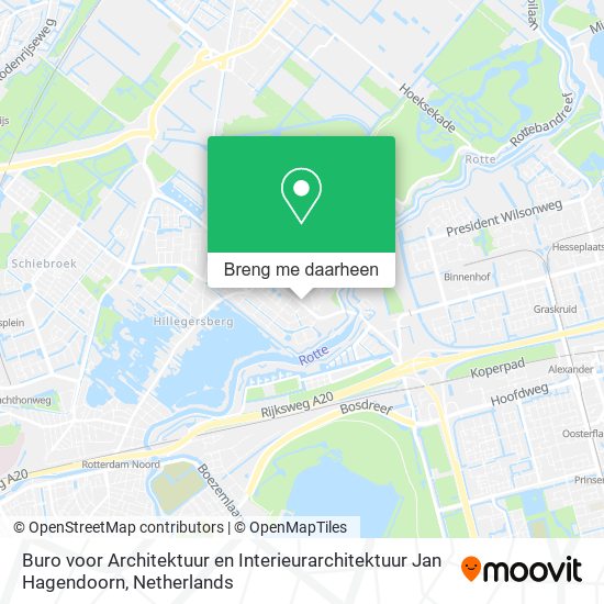 Buro voor Architektuur en Interieurarchitektuur Jan Hagendoorn kaart
