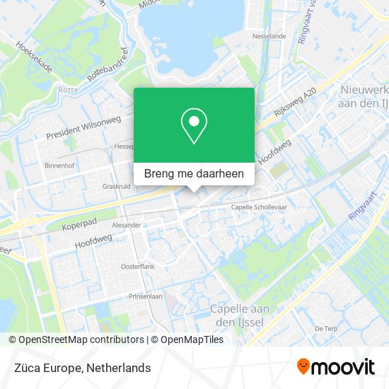 Züca Europe kaart