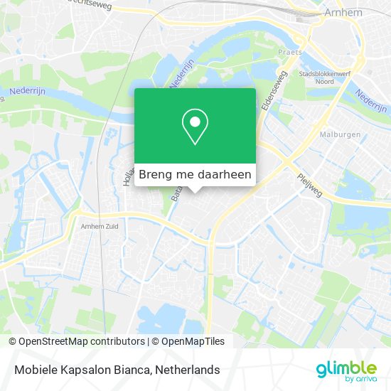 Mobiele Kapsalon Bianca kaart