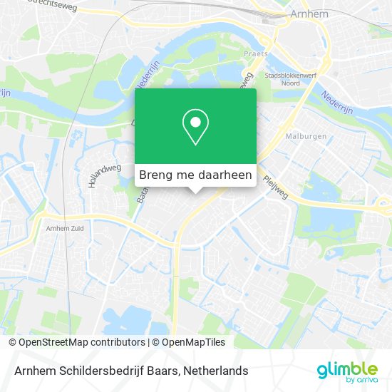Arnhem Schildersbedrijf Baars kaart