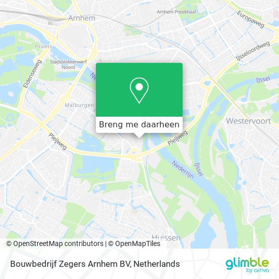 Bouwbedrijf Zegers Arnhem BV kaart