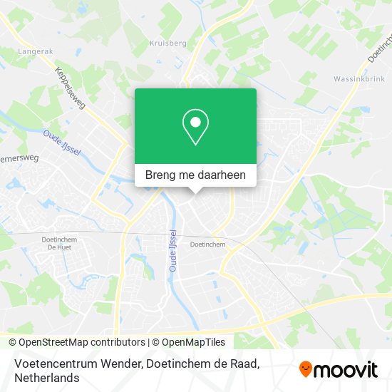 Voetencentrum Wender, Doetinchem de Raad kaart