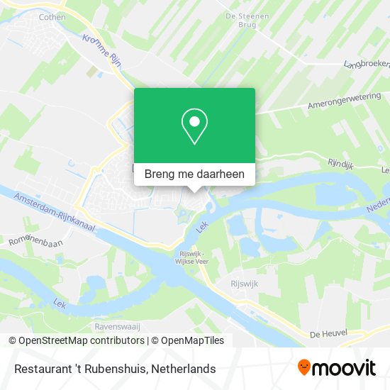 Restaurant 't Rubenshuis kaart