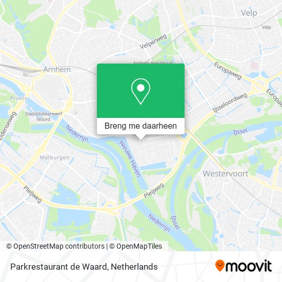Parkrestaurant de Waard kaart