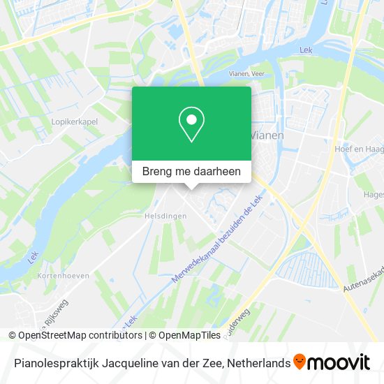 Pianolespraktijk Jacqueline van der Zee kaart