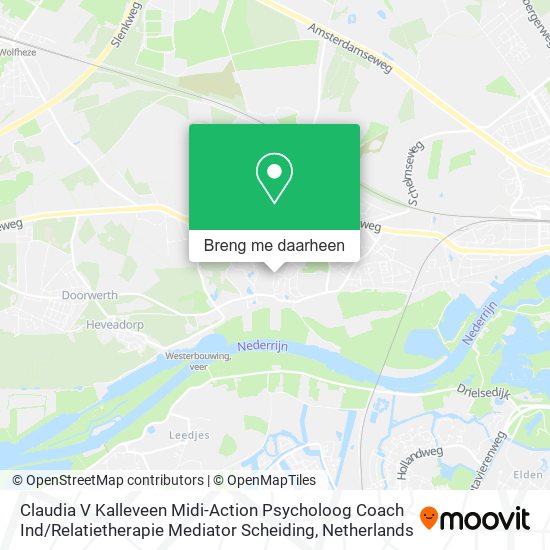 Claudia V Kalleveen Midi-Action Psycholoog Coach Ind / Relatietherapie Mediator Scheiding kaart