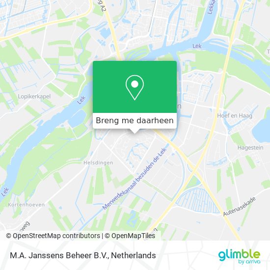 M.A. Janssens Beheer B.V. kaart