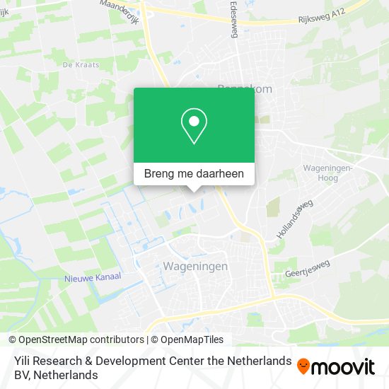 Yili Research & Development Center the Netherlands BV kaart