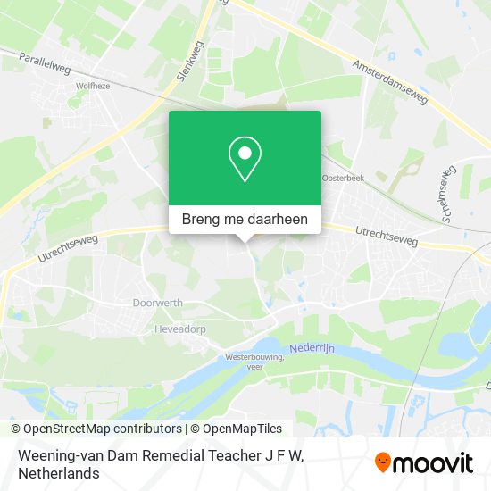 Weening-van Dam Remedial Teacher J F W kaart