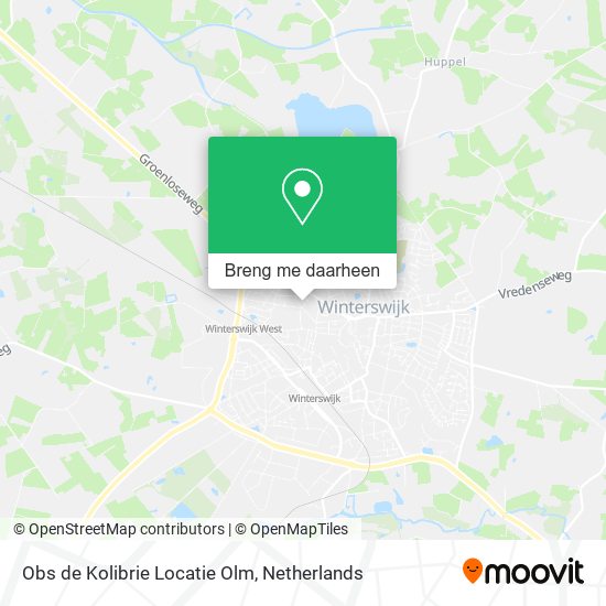 Obs de Kolibrie Locatie Olm kaart