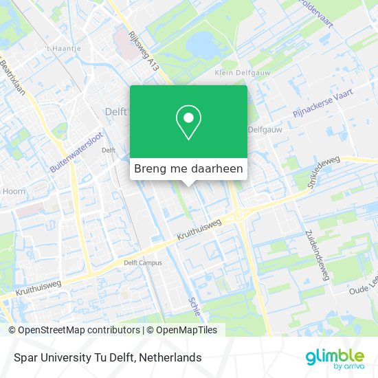 Spar University Tu Delft kaart