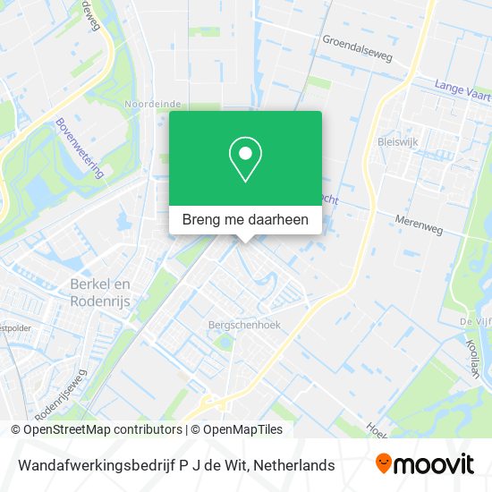 Wandafwerkingsbedrijf P J de Wit kaart