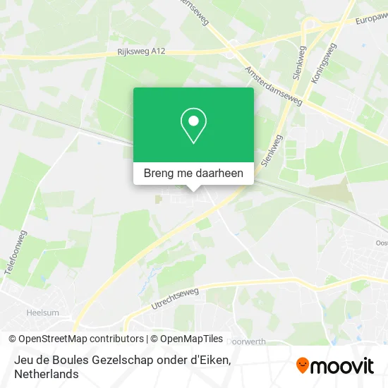 Jeu de Boules Gezelschap onder d'Eiken kaart