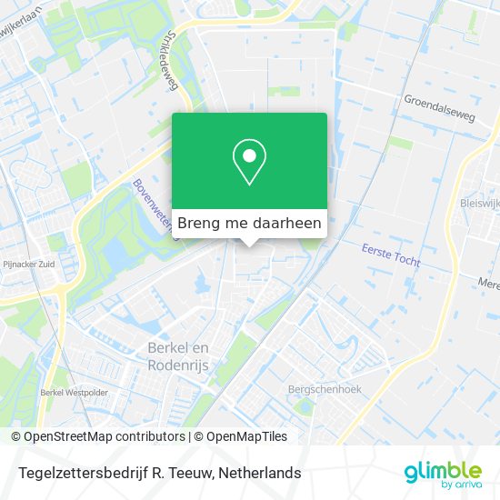 Tegelzettersbedrijf R. Teeuw kaart