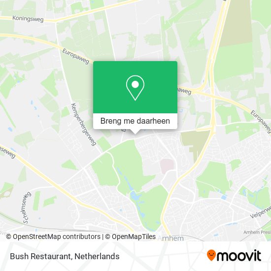 Bush Restaurant kaart