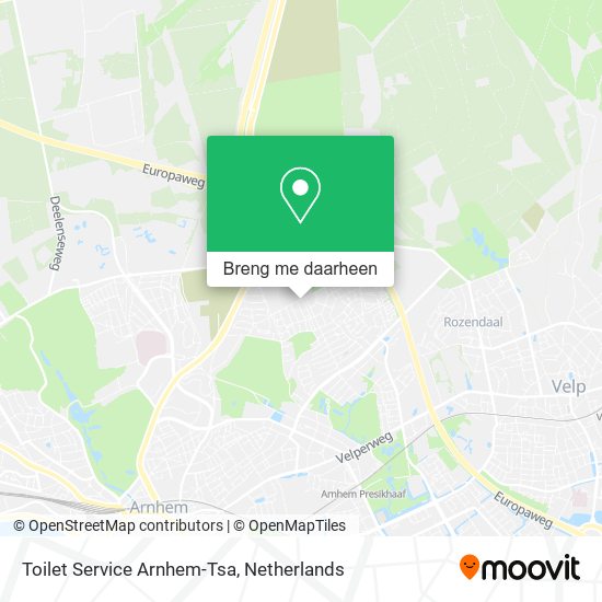 Toilet Service Arnhem-Tsa kaart