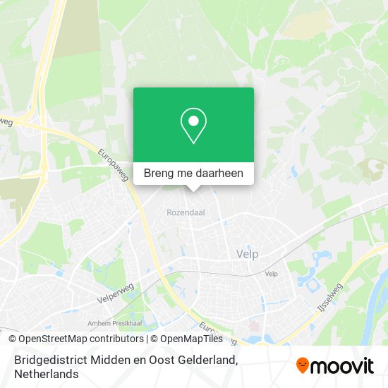 Bridgedistrict Midden en Oost Gelderland kaart