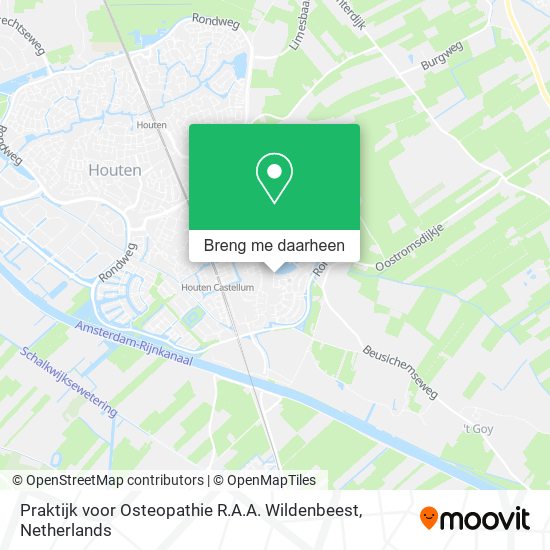 Praktijk voor Osteopathie R.A.A. Wildenbeest kaart