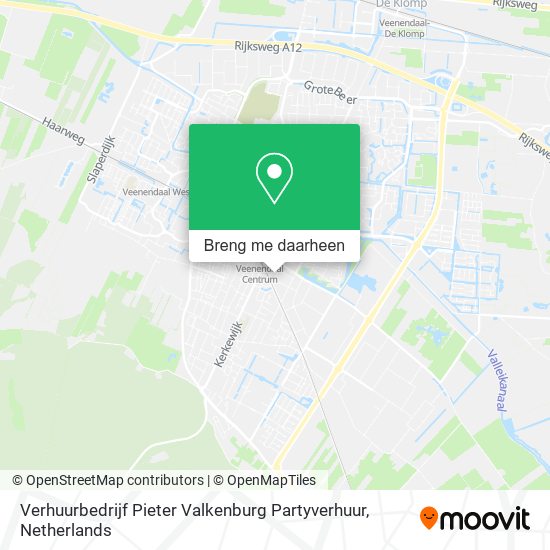 Verhuurbedrijf Pieter Valkenburg Partyverhuur kaart