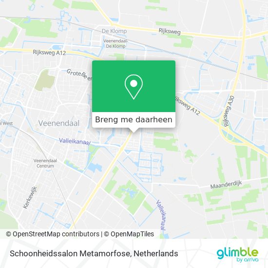 Schoonheidssalon Metamorfose kaart